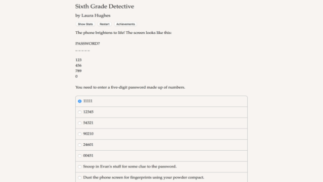 Sixth Grade Detective Gameplay Screenshot